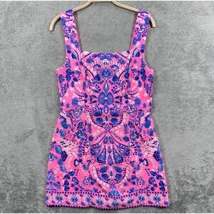 Lilly Pulitzer Elin Romper Womens 6 Havana Pink Turtle Tidepool Sleeveless